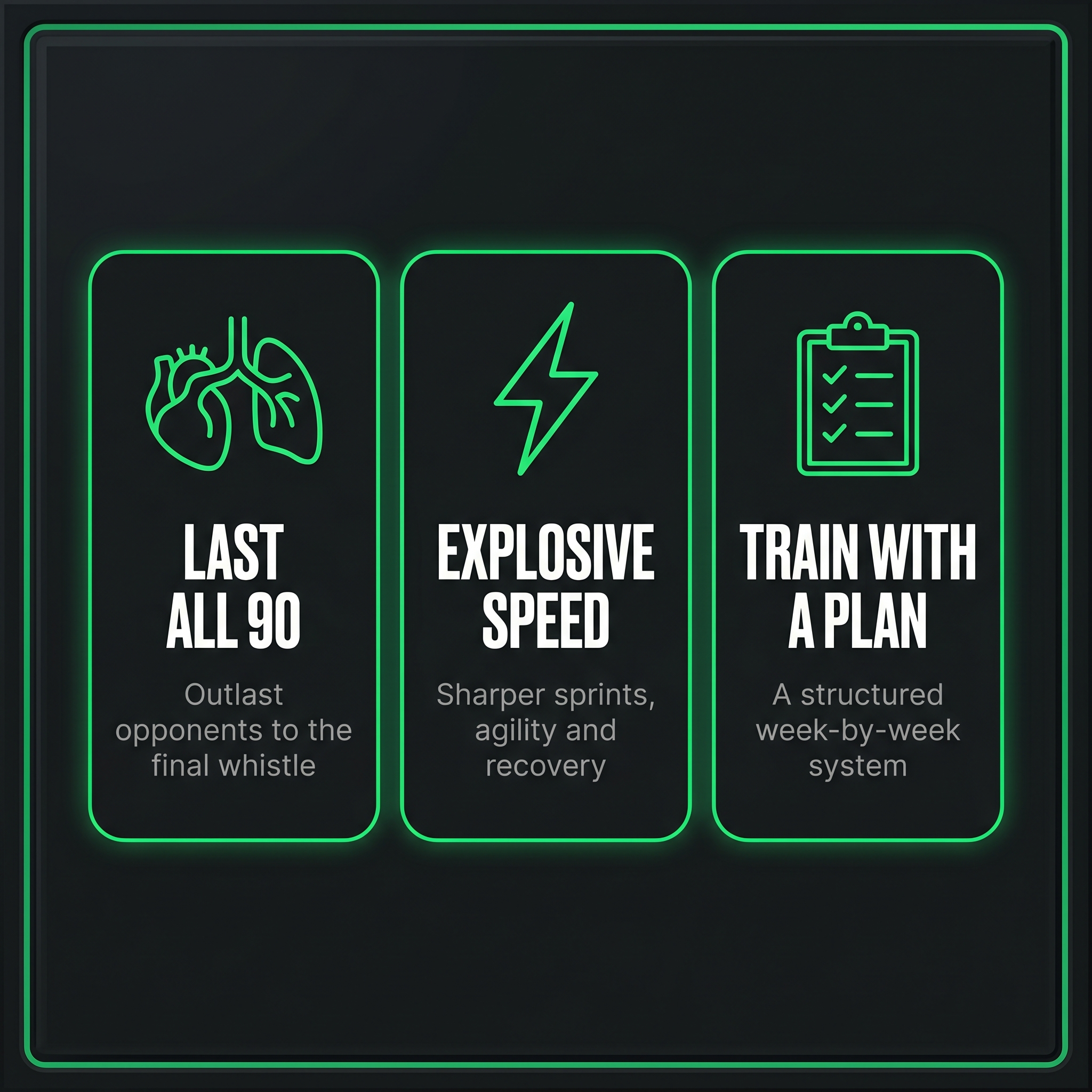 Last all 90, explosive speed, train with a plan