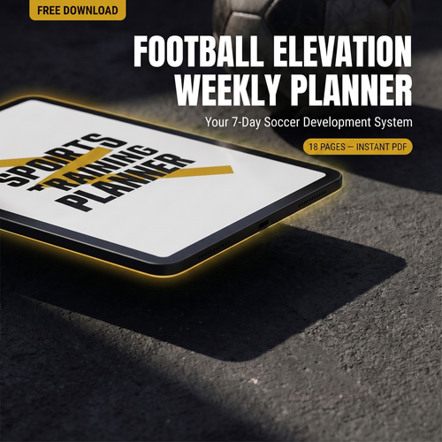 Football Elevation Weekly Planner cover on a tablet