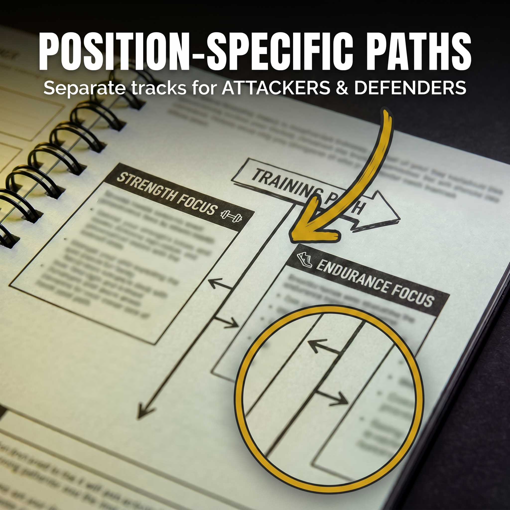 Position-specific paths for attackers and defenders